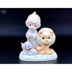 Precious Moments Figurine - Boy with Lion and Lamb